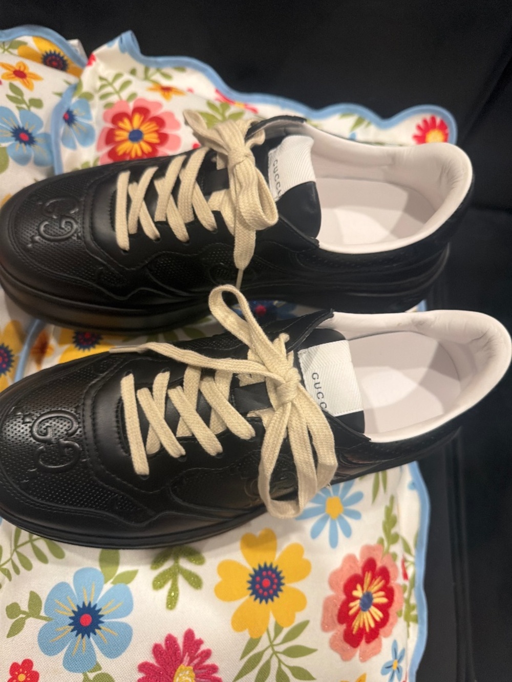 NWT Gucci GG Embossed Leather Sneakers Size 6.5 (Fits US 7/7.5)